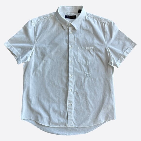 Louis Vuitton Nigo White Embroidered Logo Button Up Shirt - Picture 1 of 6
